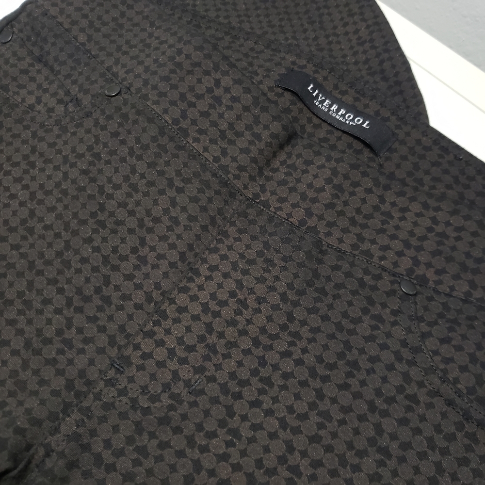 Liverpool Jeans Skinny Leg Dress Pant Brown Black